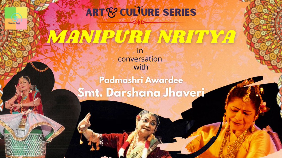BharataFirst's tweet photo. Art and Culture Series: Manipuri Nritya

In conversation with Smt. Darshana Jhaveri, Padma Shri Awardee of 2002

Watch: https://t.co/MH8c4isvjk
_____
#bharatafirst #frp #artandcultureseries #darshanajhaveri  #padmashri #padmashriawardee #manipuri #manipuridance #classicaldance https://t.co/YxSuwN3oPb