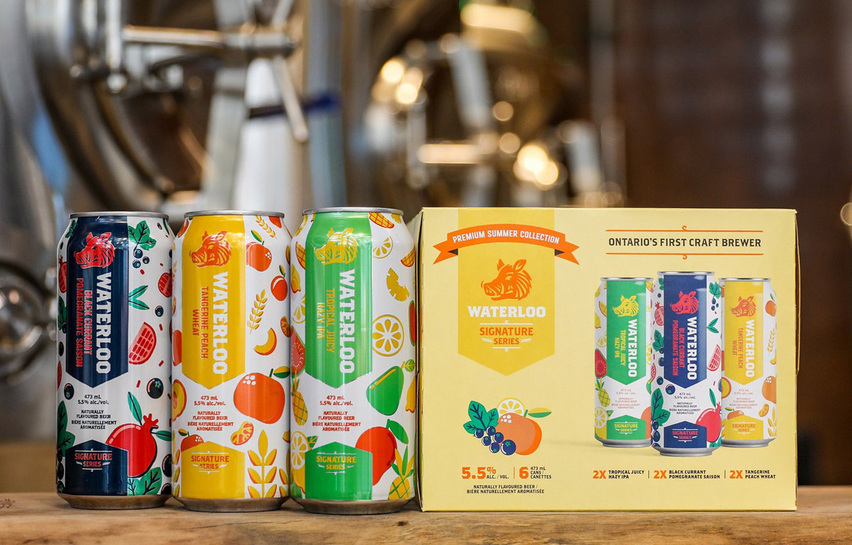 pencilrobot's tweet photo. New beer cans I worked on with @zulualphakilo for @WaterlooBrewing's signature series. #design #beercandesign #canada #beer https://t.co/c1qOieDjW8