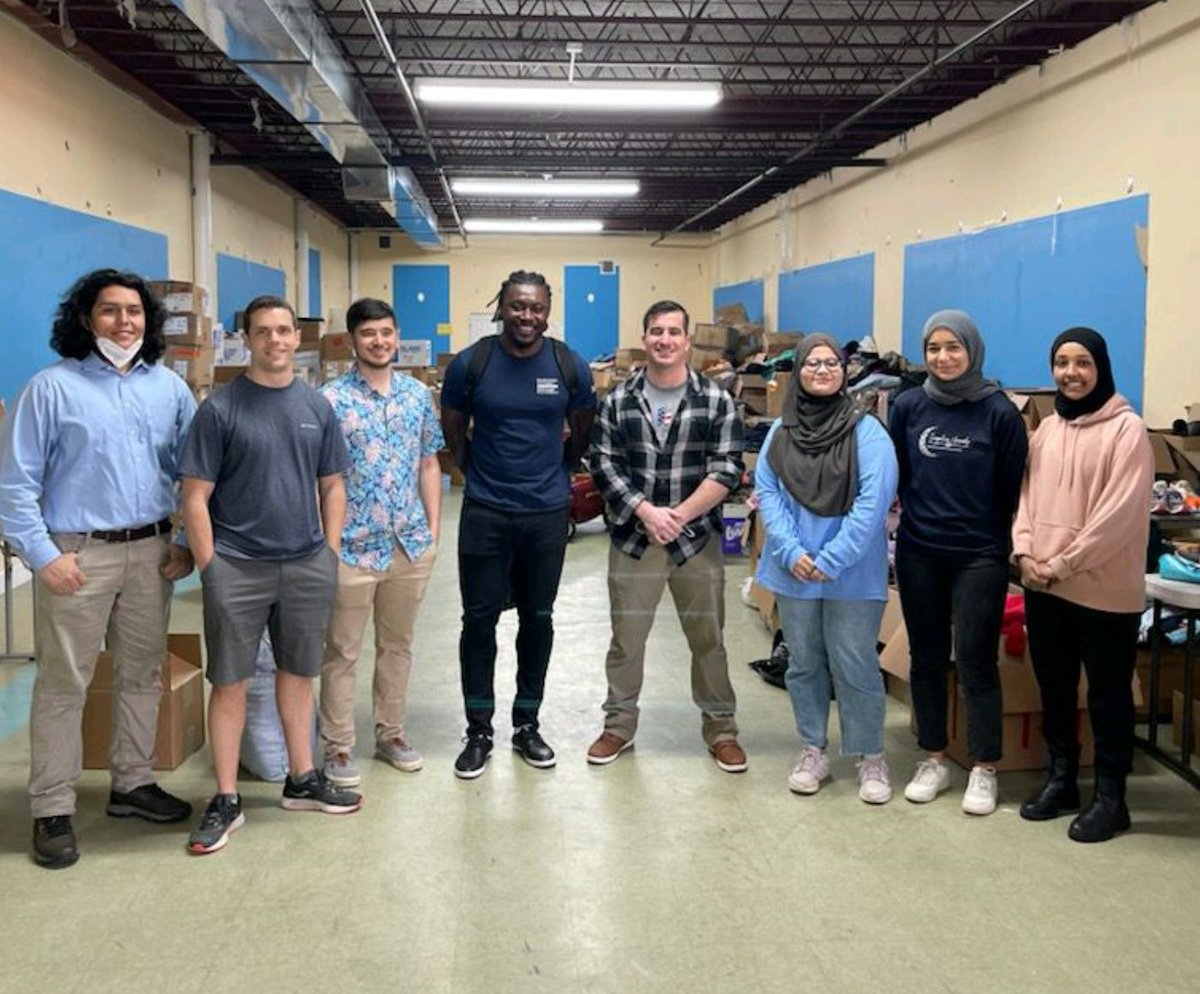 GeorgetownSVA's tweet photo. Our members joined by @Georgetown allies to help  Husayn for Humanity sort donations &amp; distribute to the DMV Afghan diaspora last weekend! 

We continue to answer the call to service and welcome anyone willing to join!

@studentvets 
@GradGov 
#VeteransForOthers
#PeopleForOthers https://t.co/LhUVcAsWTJ