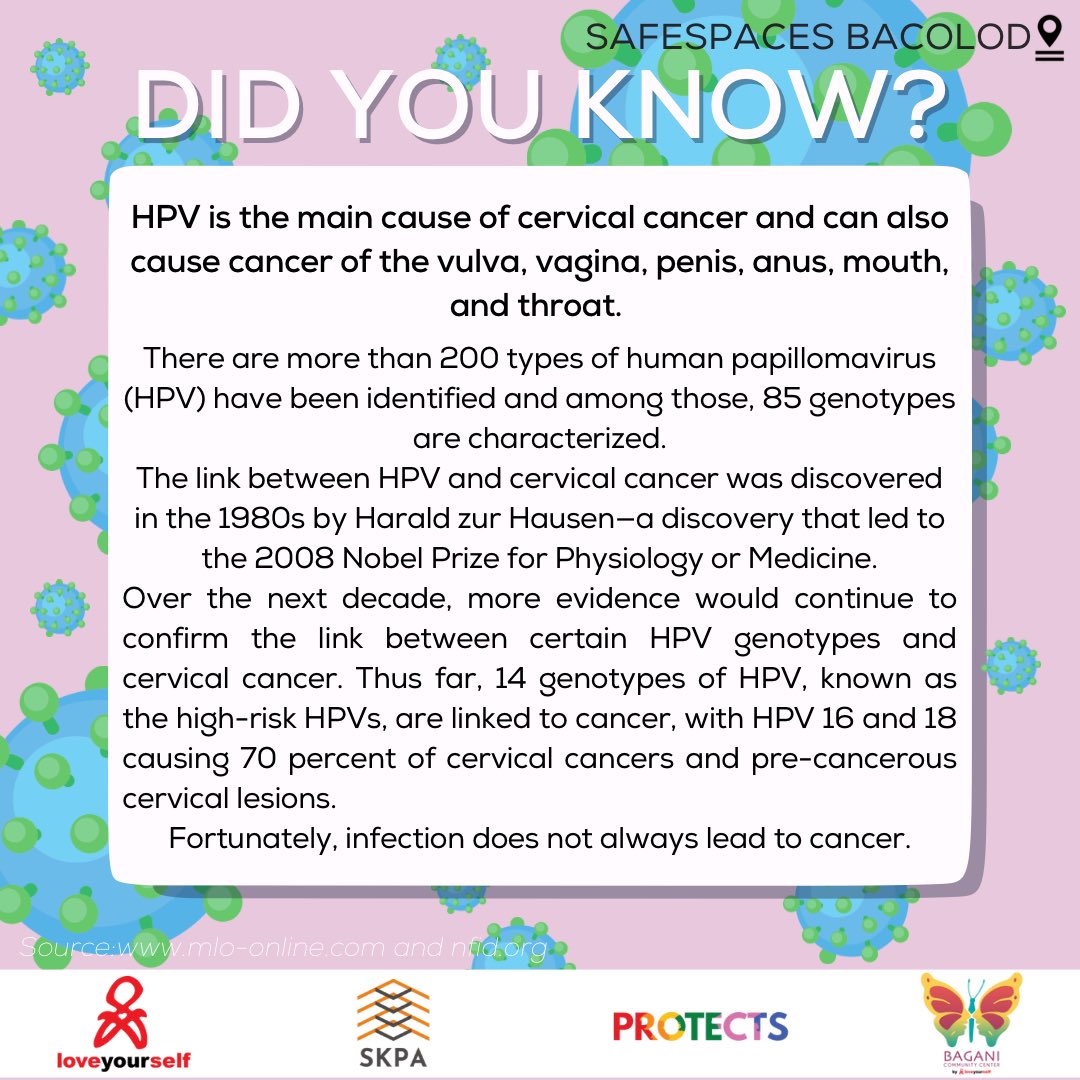 safespacesbcd's tweet photo. ๐๐๐ ๐ฌ๐ข๐จ ๐๐ก๐ข๐ช?
HPV can cause multiple types of cancer, so make sure to practice safe sex all the time.
#safespacesbcd #safespacesph #baganibcd #baganicares #loveyourselfph https://t.co/5CnfgzRRfh