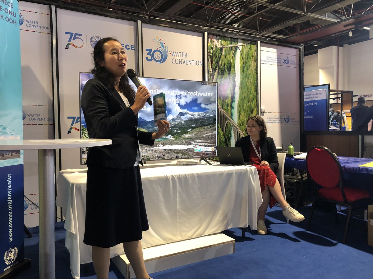 UNECE_Water's tweet photo. 🔊@WaterForum9 on-going side-event at the #transboundary #water Pavilion “Closing learning gaps to advance cooperation: How to strength capacities for Transboundary governance ? “  @WaterForum9 @UNECE_Water &amp; @GWPnews https://t.co/KpDWX2PHUy