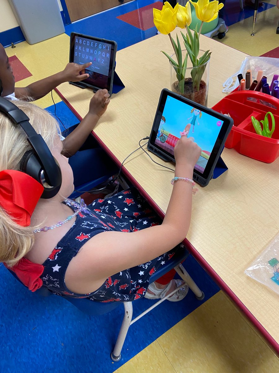 K_Boykins's tweet photo. @julia_jlee Kindergarten Ss reviewing their alphabet letters by playing the ABC ride app #trinitylearns https://t.co/ygJZPxP7Si