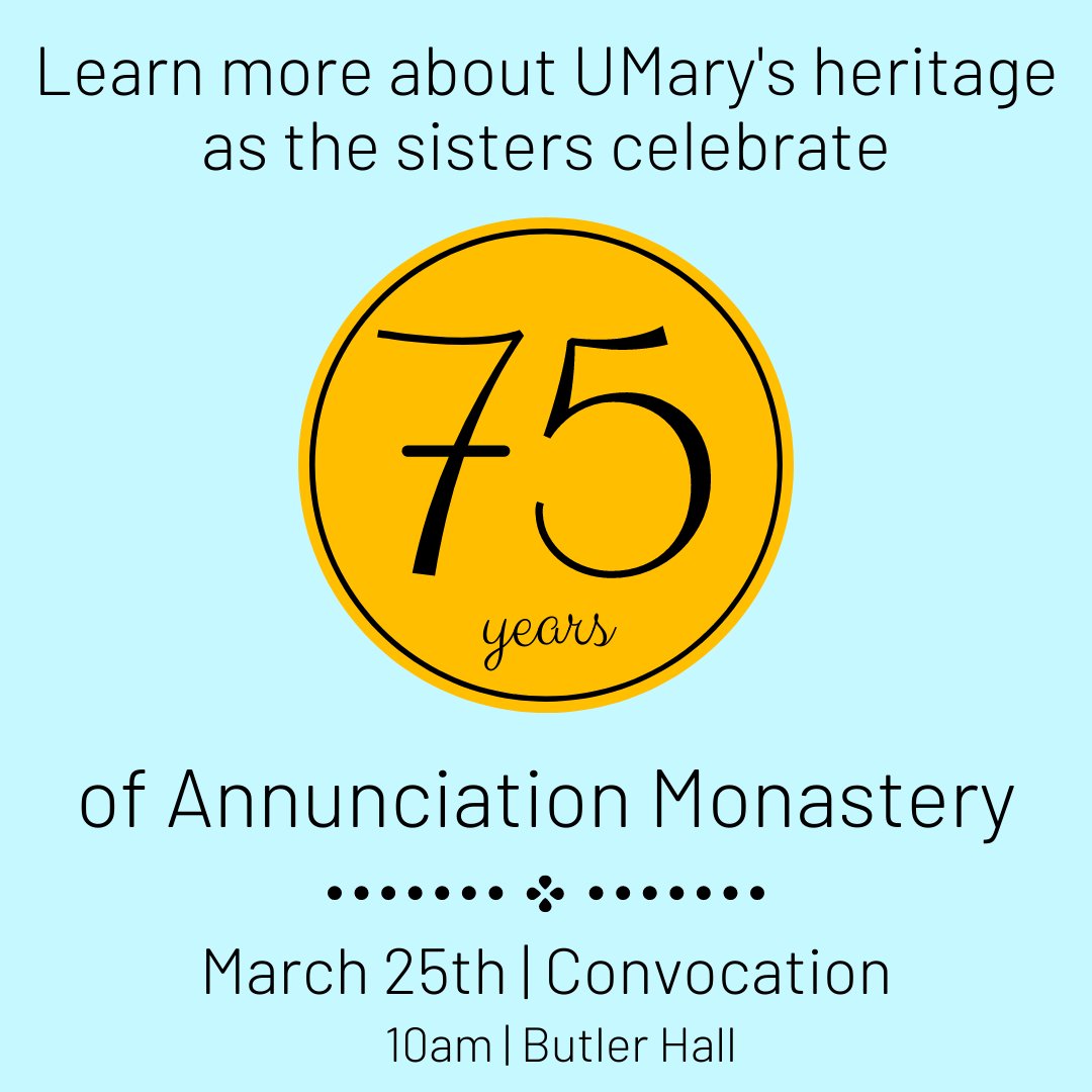 UMarySSC's tweet photo. Benedictine Awareness Week wraps up tomorrow with Convocation!

#UMarySSC #LifeatMary https://t.co/sKmFLHHAwX