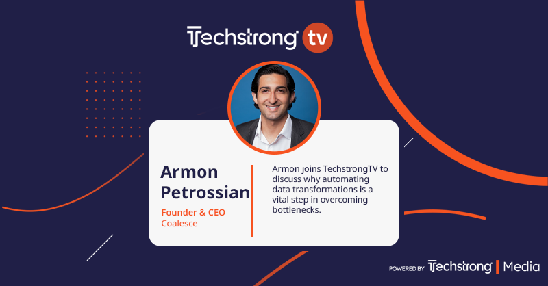Automating data transformation is a vital step in overcoming bottlenecks. <a href="/coalesceIO/">Coalesce</a>’s Armon Petrossian is LIVE on #TechstrongTV to share how businesses can automate these processes just like the rest of the analytics stack.

Stream live: techstrong.tv