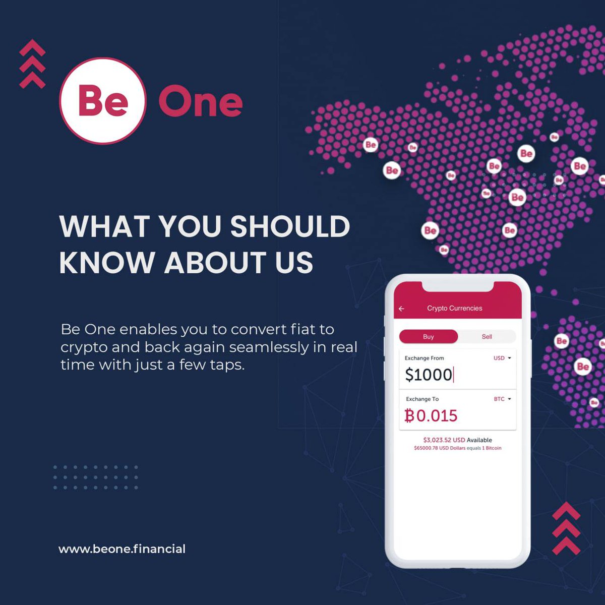 BeOneFinancial's tweet photo. Be One enables you to convert fiat to crypto and back again seamlessly in real time with just a few taps.
#BeOneFinancial #Cryptocurrency #CustomerService https://t.co/7IYnhqB7Fd