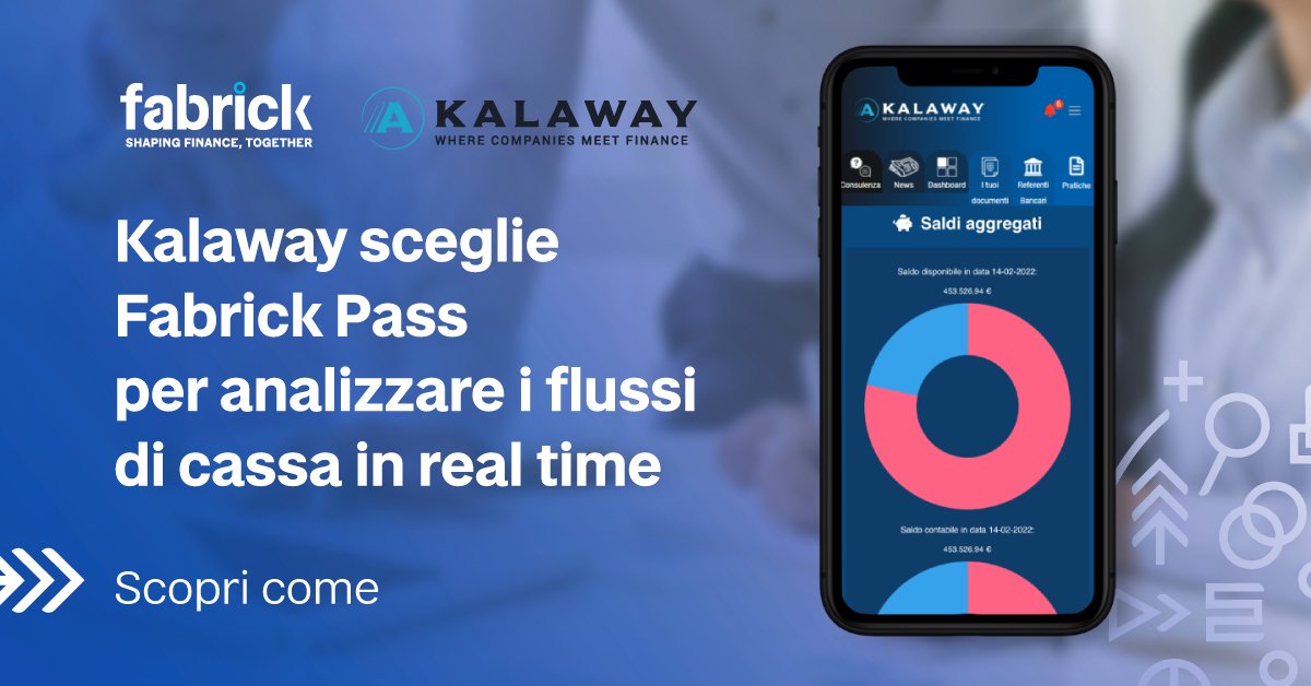 #Kalaway, società di consulenza #fintech, sceglie #FabrickPass per fornire nuovi servizi alle imprese clienti utilizzando le licenze #AISP di #Fabrick. Scopri la collaborazione👉fabrick.com/it/fabrick_cus… #openbanking #openfinance