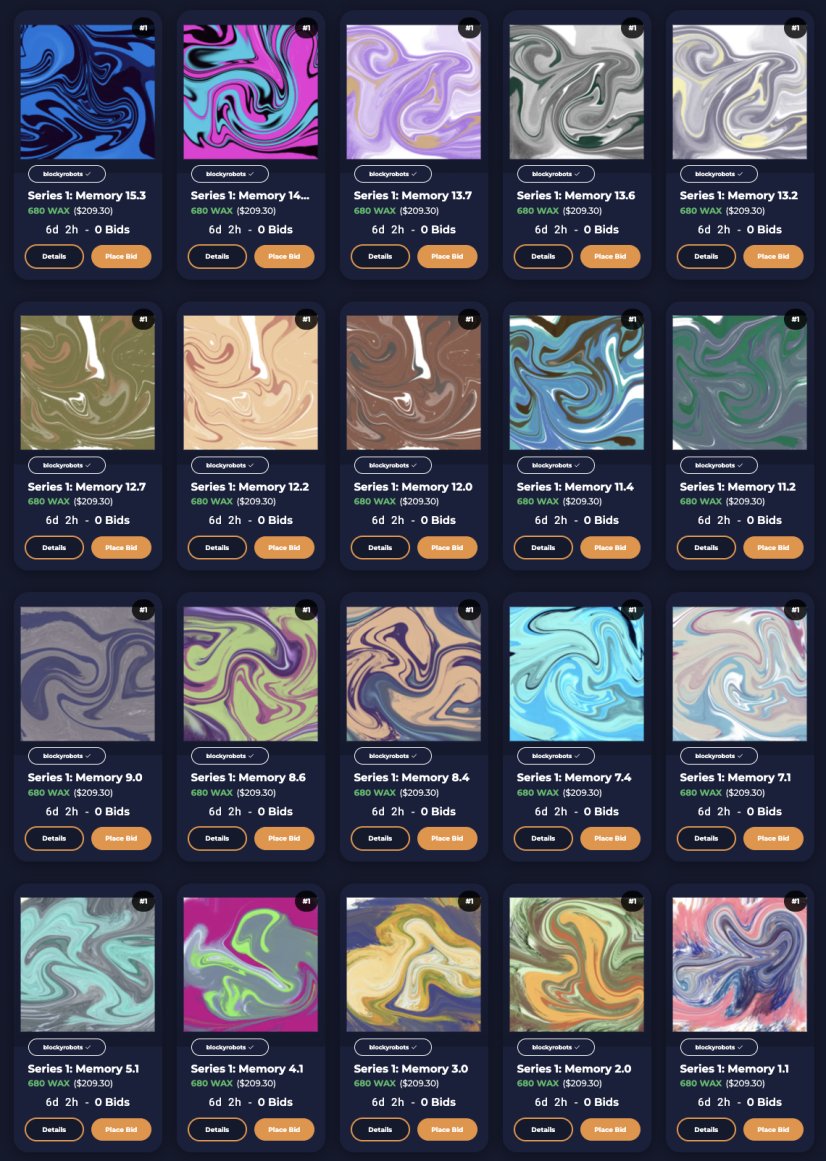 BlockyRobots's tweet image. The 2nd batch of Blocky 1/1 NFTs that earn you a matching IRL print now up for auction and the pieces from the previous batch are now on direct sale. 

Own a piece of art history and check out the wild and wonderful pieces from this set of 20🤖 

wax.atomichub.io/profile/blocky…