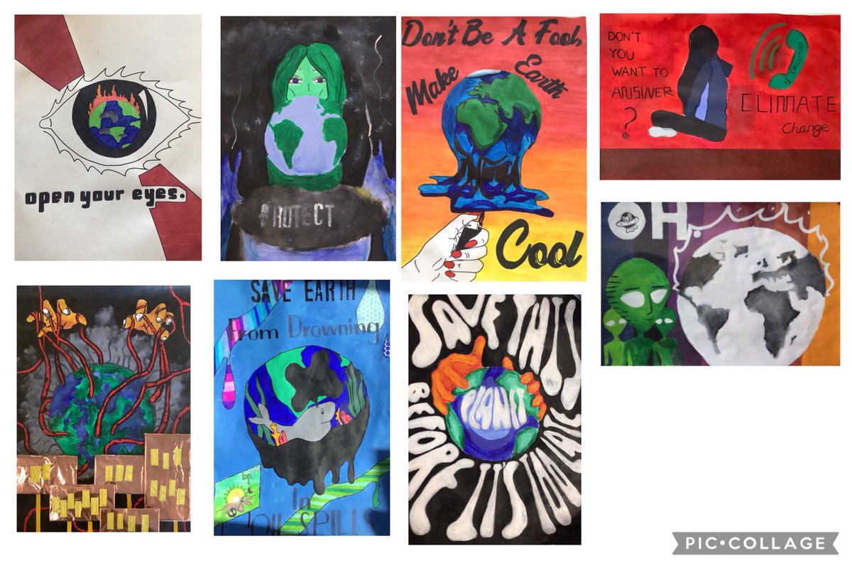 lgsartists's tweet photo. #LGSCaring #LGSResponsible Y9 art students have been making posters to communicate important messages around climate change, empowerment and equality. the work is inspired by traditional Pop Art and artist activists such as Shepard Fairey https://t.co/Fxu6vTJSYD