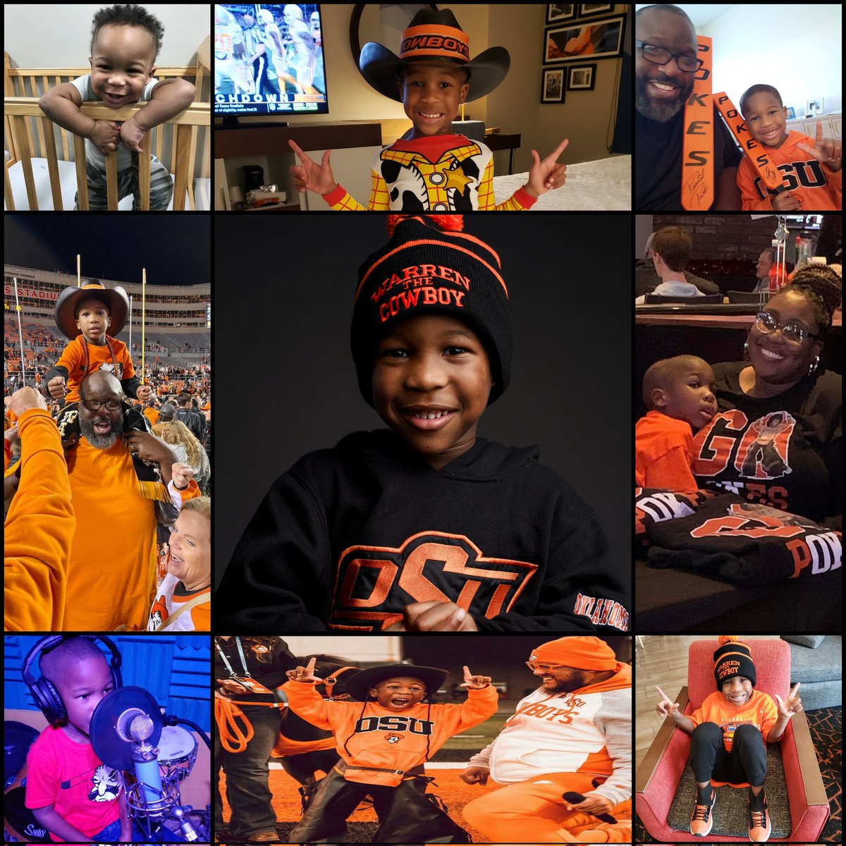 RobClayMotivate's tweet photo. Happy 5th Birthday to my lil big champ #WarrenTheCowboy many blessings!! #GoPokes #iLoveWarren #ClayNation #HeIsFive https://t.co/nsBTeTrsjN