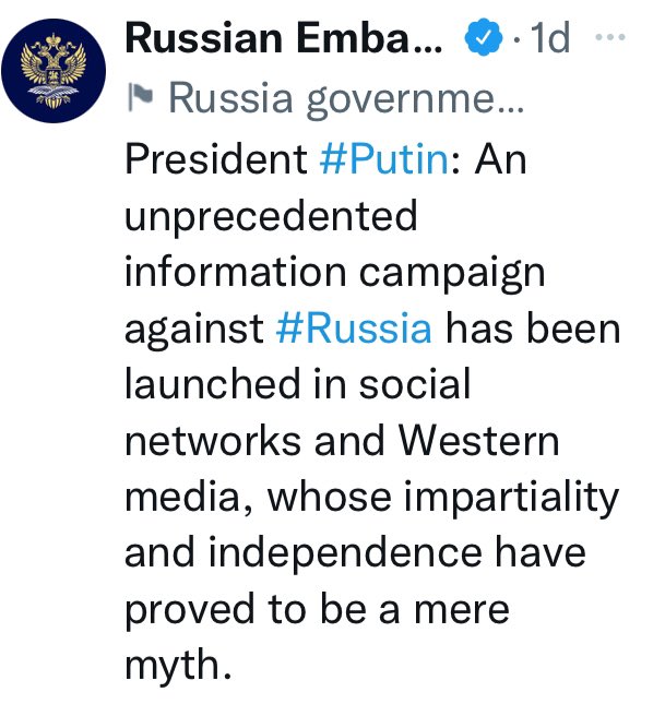 MingtheMercil15's tweet photo. @RussianEmbassy @BBCNewsnight Just yesterday you were claiming all western media wasn’t to be trusted. #CredibilityIssues https://t.co/hDQ4wNYKs6