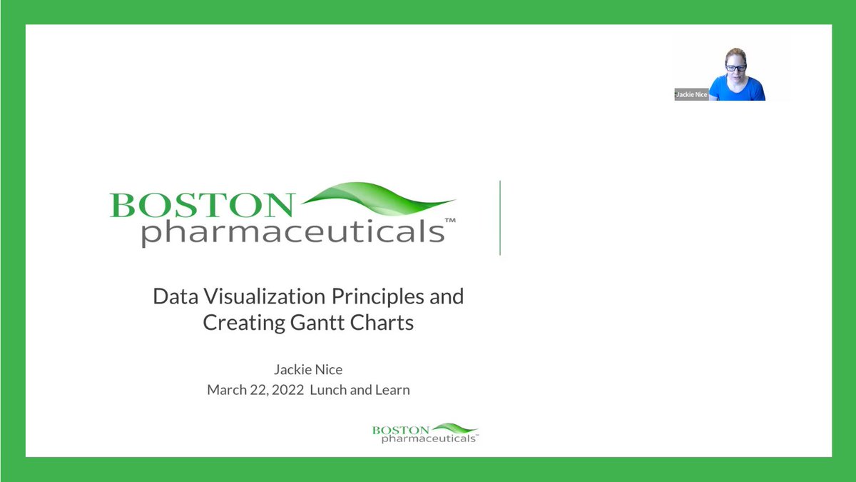 This week, Jackie Nice from our Program Management team led our #LunchandLearn all about data visualization principles and creating Gantt charts. Thank you, Jackie, for a great and knowledgeable presentation that benefits all of us at BP!