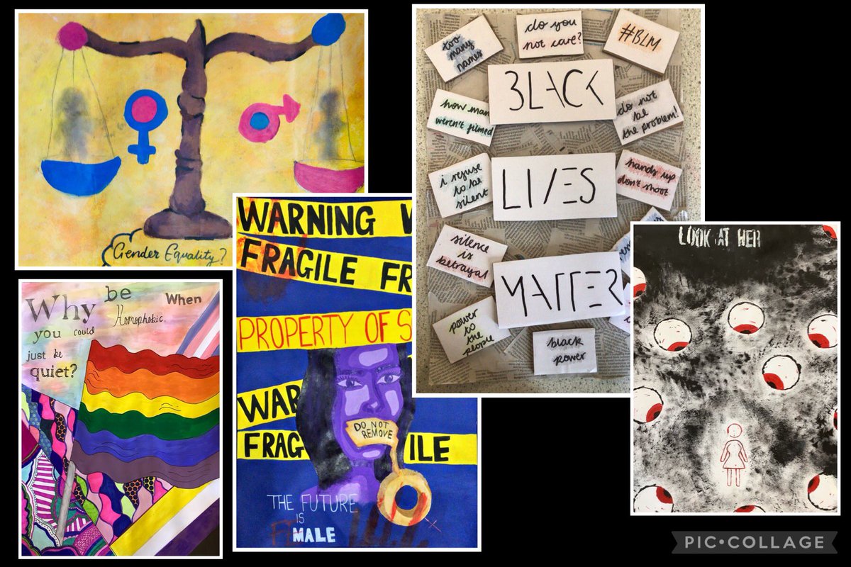 lgsartists's tweet photo. #LGSCaring #LGSResponsible Y9 art students have been making posters to communicate important messages around climate change, empowerment and equality. the work is inspired by traditional Pop Art and artist activists such as Shepard Fairey https://t.co/9B9Cv6Keec