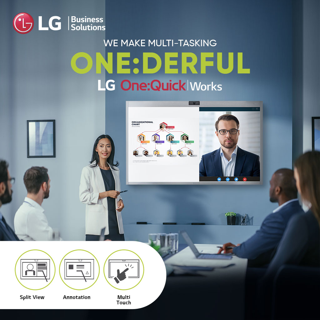 LGIndia's tweet image. LG One:Quick Works with its split-view mode feature makes multitasking easier. Now share files and organize ideas simultaneously with members in the meeting room.

Know more: bit.ly/3GRTUuA

#LGOneQuick #LGOneQuickWorks #SplitView #LGBusinessSolutions