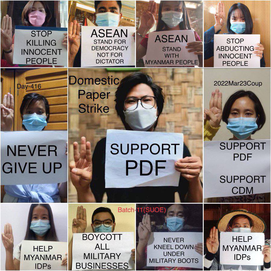 SavanaHMHA's tweet photo. 11 CDM teachers, BEd Batch 11 from Sagaing University of Education staged a protest against Genocidal Dictatorship as 416th day of protest on Mar 23. #2022Mar24Coup  #ICRC_HelpYouthActivists  #WhatsHappeningInMyanmar https://t.co/F8T38BZeS2