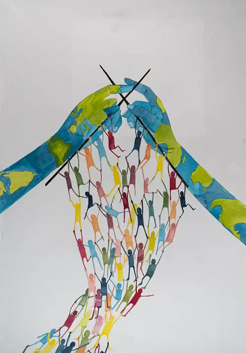 Félicitations à 𝔸𝕟𝕛𝕒 ℝ𝕠𝕫̌𝕖𝕟 pour ce merveilleux message !
🌏   ♥   🌏  ♥   🌏   ♥   🌏  ღ
Gagnante du concours international du 𝗱𝗲𝘀𝘀𝗶𝗻 𝗱𝗲 𝗹𝗮 𝗽𝗮𝗶𝘅. Elle a 13 ans, vit en Slovénie.

#peace #PeacePoster  #LionsClubsInternational #anjarozen