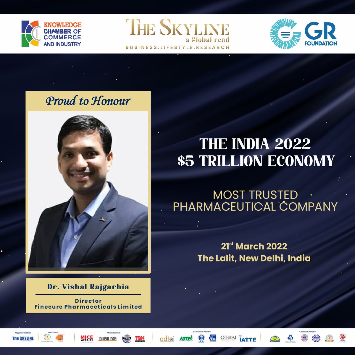 kcci_india's tweet photo. Many Congratulations @finecurepharma #awarded MOST TRUSTED PHARMACEUTICAL COMPANY by @kcci_india on 21st March'22 @TheLalitGroup,New Delhi. Chief Guest-@bpsvermabjp Shri Bhanu Pratap Singh Verma, Hon'ble Minister(S), MSME, GoI. #Tourism #hospitality #theindiaevent https://t.co/dIExVe8pk5