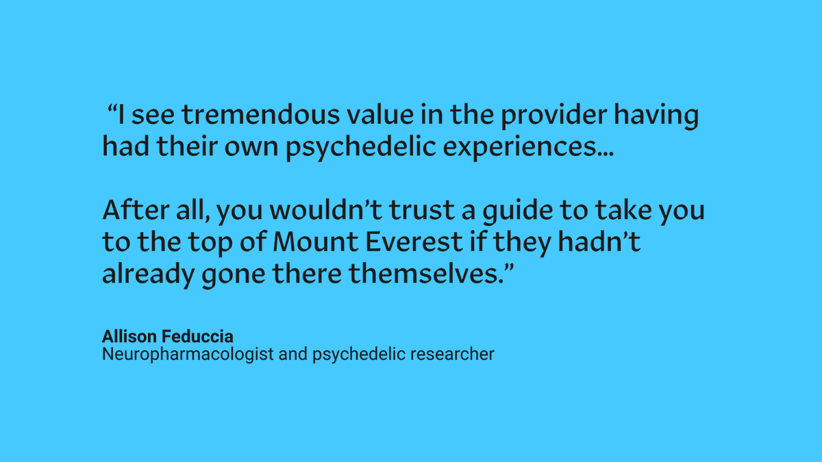 beatricesociety's tweet photo. Dr. Allison Feduccia, neuropharmacologist, psychedelic researcher, and co-founder of #PsychedelicSupport on some things to look for in a psychedelic therapy guide https://t.co/OapTJg8X8n https://t.co/yuqRca1MAD