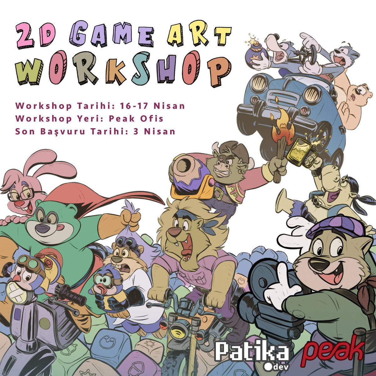PeakCom's tweet photo. Çizimlerin ve yaratıcılığınla oyun sektöründe yer almak istiyorsan 16-17 Nisan’da ofisimizde gerçekleşecek 2D Game Art Workshop’ına başvurunu bekliyoruz! Peak sanat ekibiyle buluş, hem kendini geliştir hem de ekibimizin bir parçası olma şansını yakala.🎨 https://t.co/iJ5abNM2PG https://t.co/IXvUYDqMa2