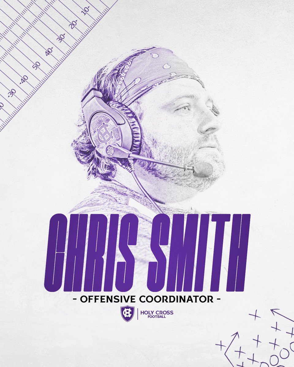 Holy Cross Football (@hcrossfb) on Twitter photo We're thrilled to announce that <a href="/Coach_Smith61/">Coach Chris Smith</a> has been promoted to offensive coordinator!
#GoCrossGo We're thrilled to announce that <a href="/Coach_Smith61/">Coach Chris Smith</a> has been promoted to offensive coordinator!
#GoCrossGo