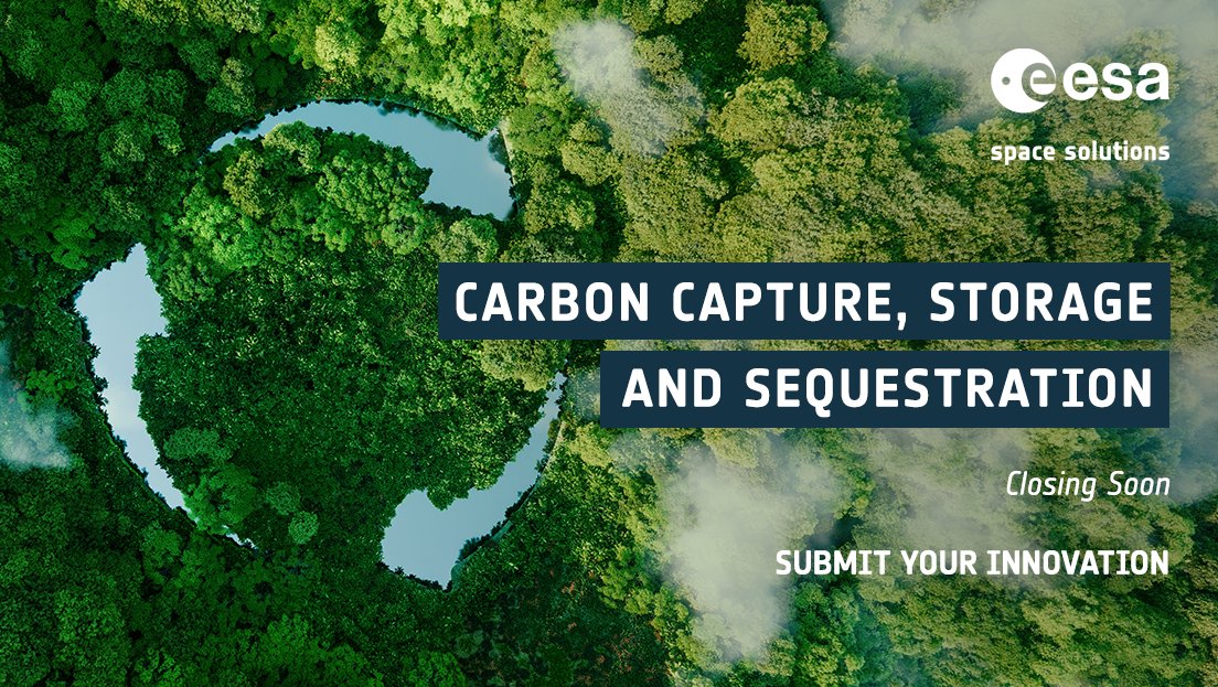 🌍 Kick-Start opportunity: 'Carbon Capture, Storage and #Sequestration', closing soon.

Can @ESA help you develop a solution for removing #CO2 from the atmosphere that is enabled, or supported, by space technology or data?

Find out more &amp; apply now ➡ business.esa.int/funding/intend…