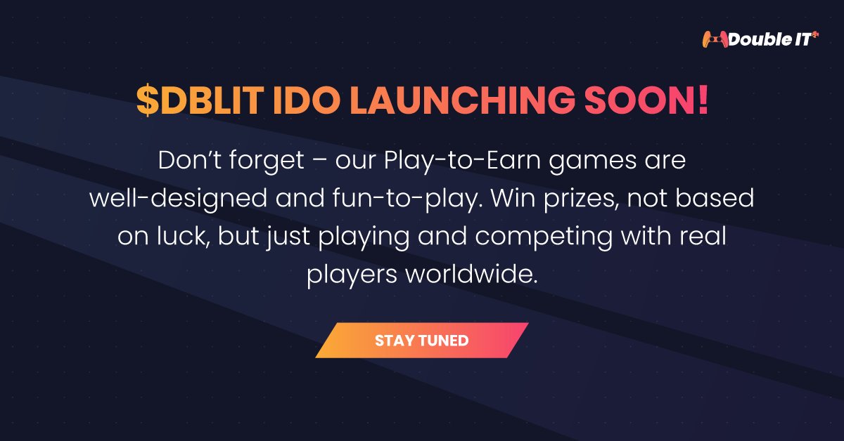 If you haven't joined us yet on Discord this is your chance! ⏳
COMING SOON 🔜 
💰 $DBLIT #IDO 
Join the pre-sale !
Make sure to join us on DISCORD for the latest news about #DoubleIT ⏳🔜
#playtoearn #gamers #P2E #play2earn #gamefi #IDO #Defi #BNBChain #BSC