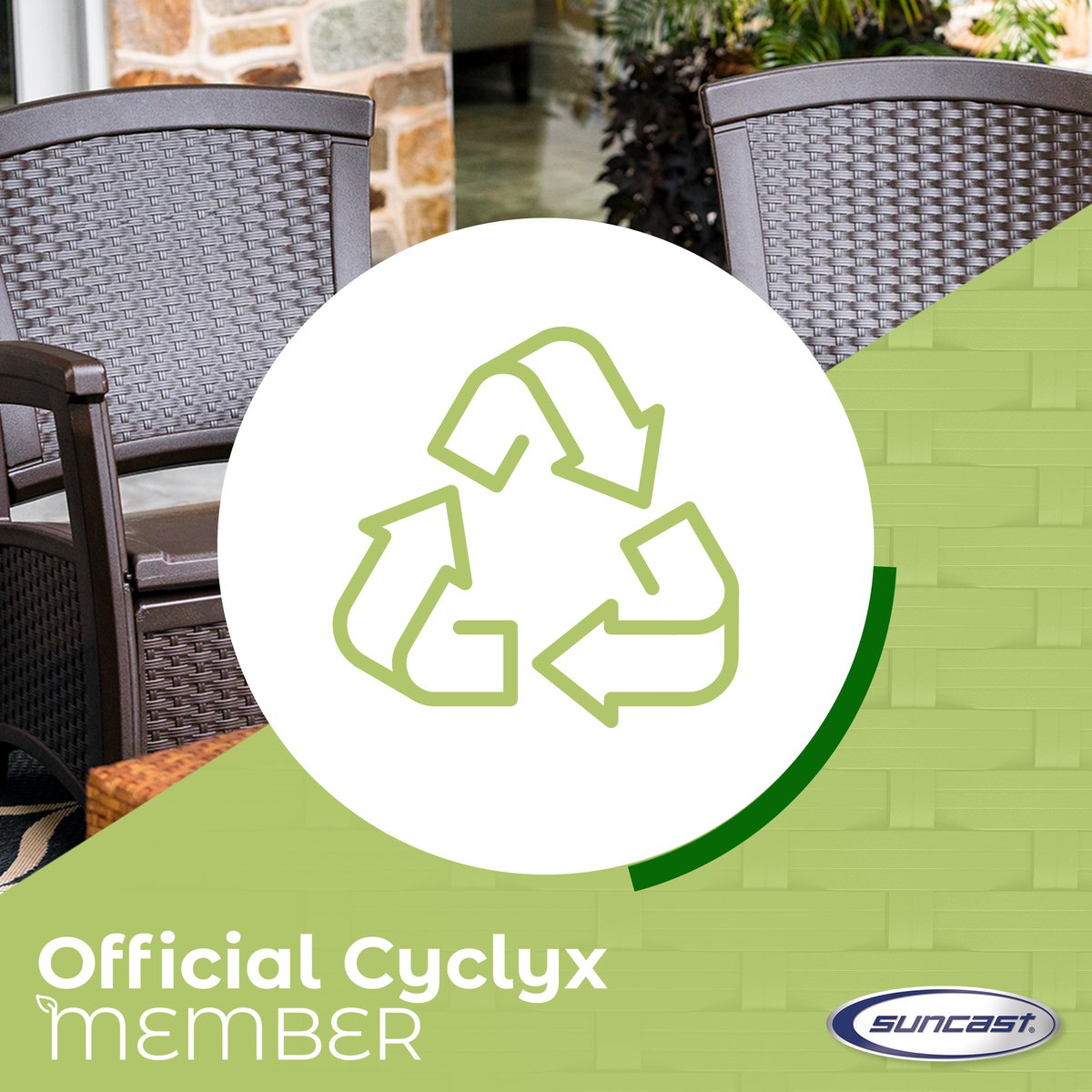 SuncastCorp's tweet photo. We’re big proponents of advancing circular solutions. So, we’re partnering with Cyclyx to help increase the plastic recycling rate from 10% to 90%. Now that’s Brilliant by Design™. Learn more. https://t.co/CokCIjMovS
#brilliantbydesign #cyclyx #suncastcorp https://t.co/Hm6KkiIBu0