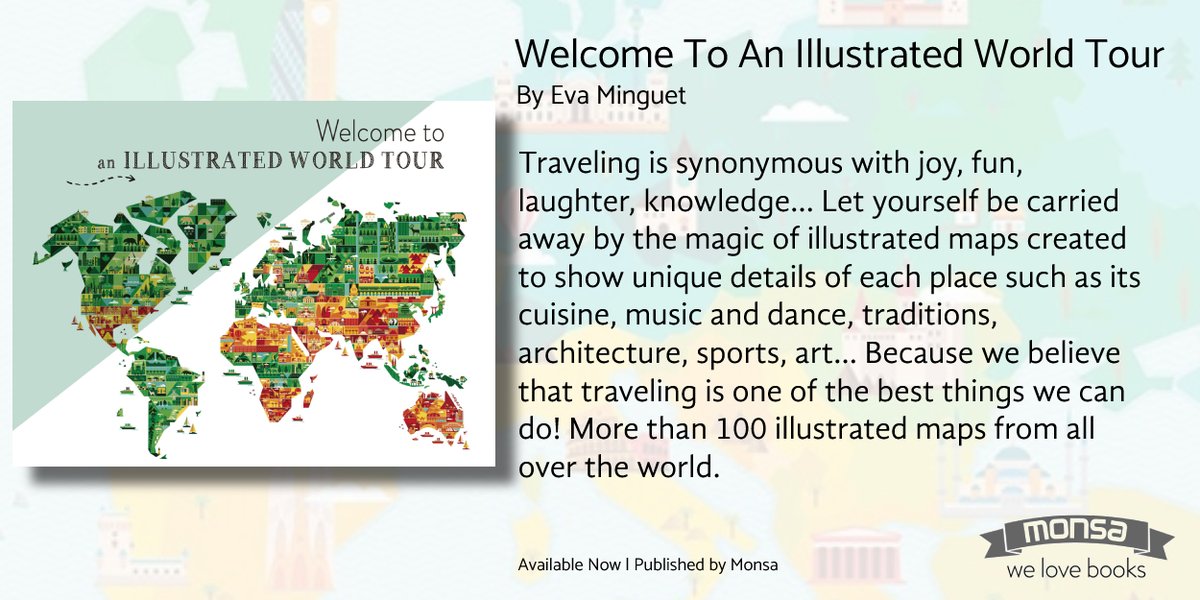 GMC_D's tweet photo. #WelcomeToAnIllustratedWorldTour by #EvaMinguet, published by #MonsaPublications includes more than 100 illustrated #maps created to show unique details of different locations such as cuisine, music, dance, traditions, architecture, sports & art. #IllustratedMaps #Monsa https://t.co/UwhIRKY92x