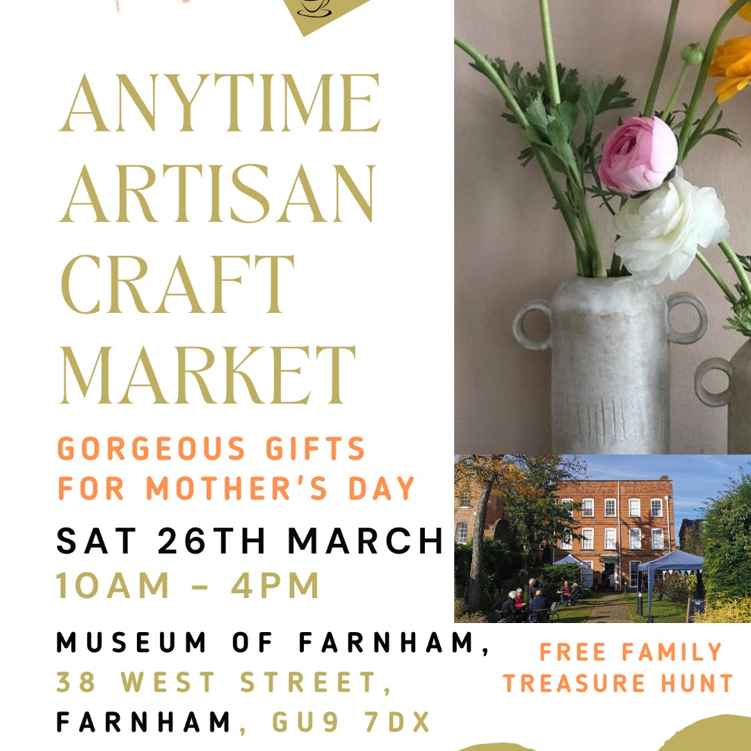 See you this weekend for sunshine, artisan crafts and coffee 🌞

There's a free Mother's Day treasure hunt and a free gift for the first 50 people through the door!

#Farnham #local #craft #event #museum #what'son