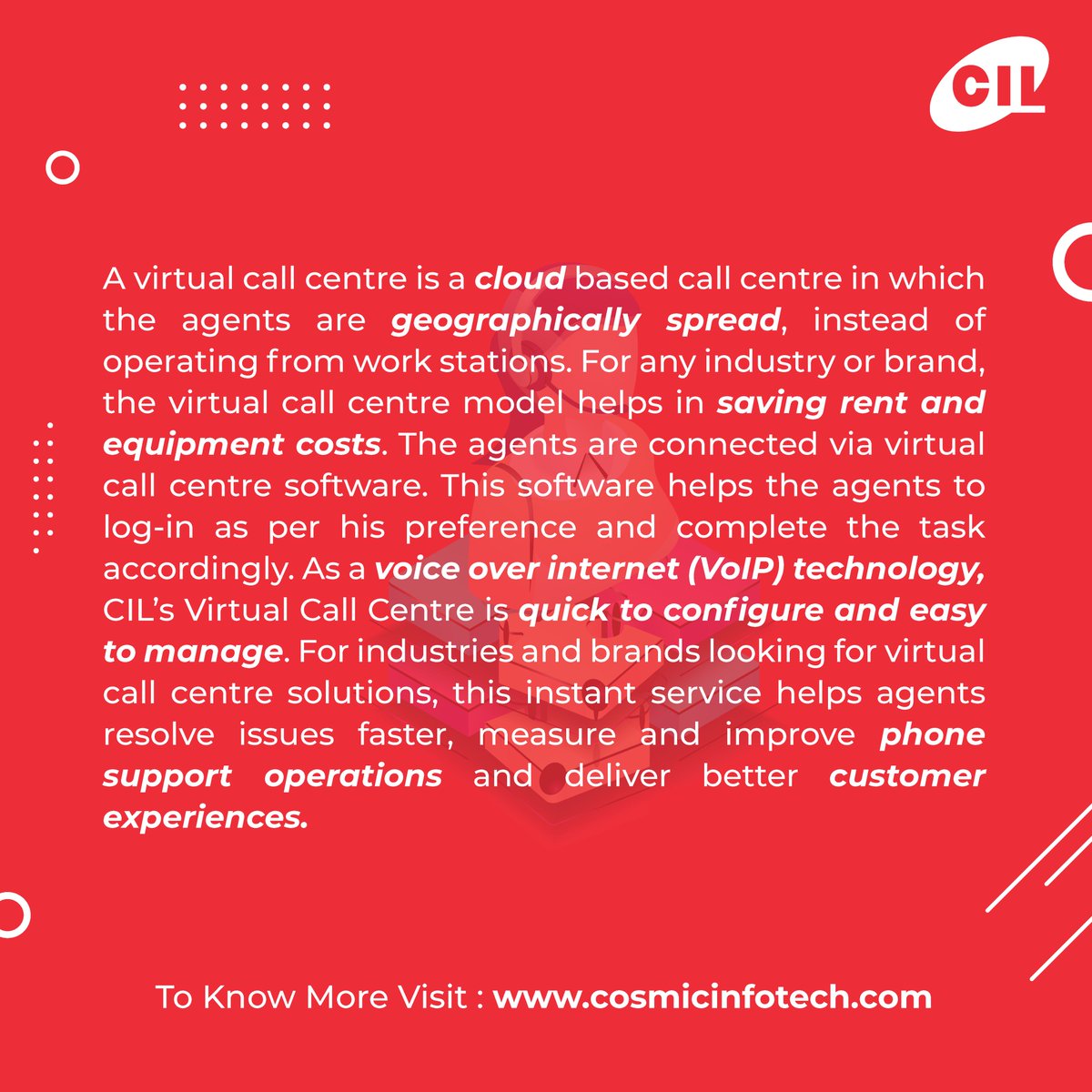 cosmicinfotech's tweet photo. Here is everything you need to know about Cosmic’s Virtual Call Center.
.
To know more visit: https://t.co/6m1aeC8cH9
.
.
.
#virtualcallcenter #customerservice #crm #ecommerce #virtualbusiness #corporate #customerexperience  #customerservice #voip #customersatisfaction #cloud https://t.co/lWCXqqH4Tn
