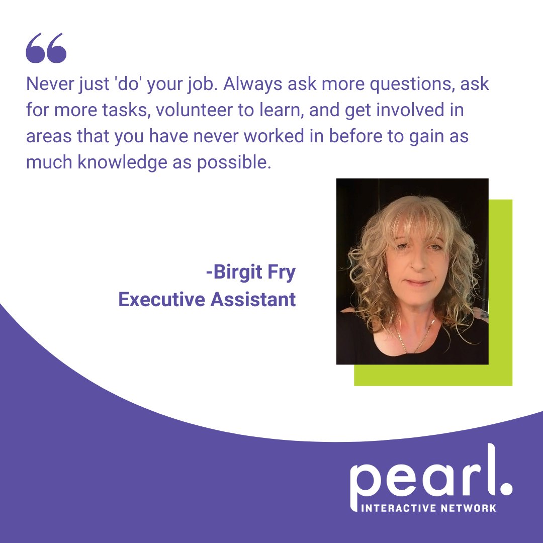 Birgit Fry started as an Administrative Assistant after accumulating knowledge in all areas of a call center, she promoted to the Executive Assistant for the Vice President of Operations in January of 2020. Become a part of the Pearl family! Apply at pinsourcing.com/jobs
