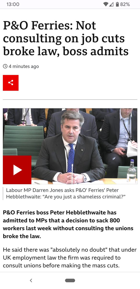 Suburban_Jedi's tweet photo. So P&O deliberately and knowingly broke the law when they sacked 800 workers without consultation. https://t.co/XHrB2GRc1C