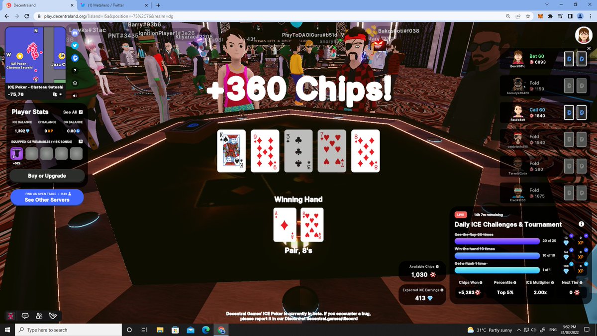 metaplay4003's tweet photo. ♥️♣️♠️♦️ #IcePoker #Decentraland https://t.co/ROVG5yFypo
