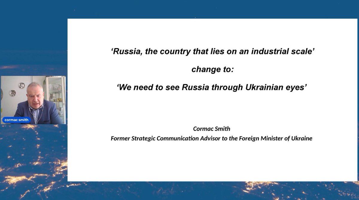 PRCA_HQ's tweet photo. ‘Russia: the country that lies on an industrial scale’

“We could be facing our 1939 moment” –  commented 
@CormacS63 regarding Russia's invasion of Ukraine/

#PRCAVirtualSummit https://t.co/1fnyL0Tk5E