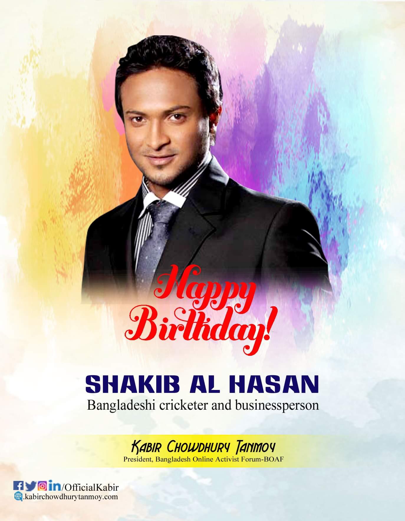 Happy Birthday Shakib Al Hasan  