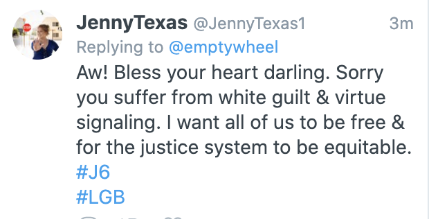 RT @emptywheel: Here's Jenny Cudd's tweet claiming falsely that she wasn't coddled by a Trump judge. https://t.co/f5avAiZsTe