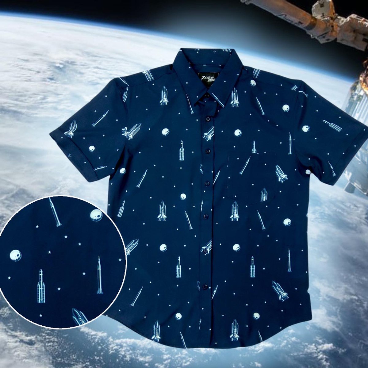 7StrongBrand's tweet photo. 3...2...1...0...Ignition.... and 'Liftoff'! 🚀

As you take that one small step (to style) in your adult button down, your little co-pilot can join and with a bold (albeit smaller) step in their (inter)stellar youth version!  

Liftoff lands 12 CST (1PM EST) at 7-Strong. com! 💪🏽 https://t.co/sUtEtGqbfF