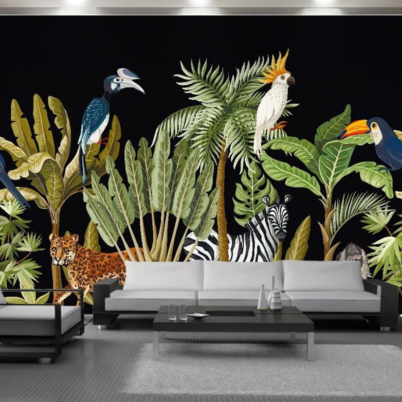 BvmHome's tweet photo. Give your home space a magic makeover with a wall mural!  Does this mural inspire you in some way? Custom Mural Wallpaper Jungle Rain Forest Animals (㎡) 
To order: https://t.co/oY3BKNP2Yu https://t.co/mjXPU3Sz21