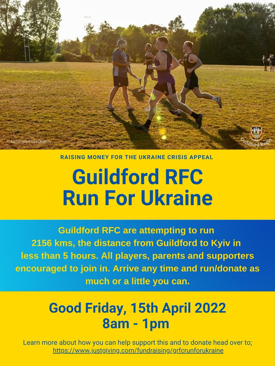 GRFC helping raise money.  Please  help by donating - justgiving.com/fundraising/gr…. #support #ukraine #rugby ⁦<a href="/surreylive/">SURREY LIVE NEWS</a>⁩ ⁦<a href="/SurreyRugby/">Surrey Rugby</a>⁩ ⁦<a href="/davidflatman/">David Flatman</a>⁩ ⁦<a href="/dallaglio8/">Lawrence Dallaglio</a>⁩ ⁦<a href="/ExperienceGford/">Experience Guildford</a>⁩ ⁦<a href="/LoveGodalming/">Love Godalming</a>⁩