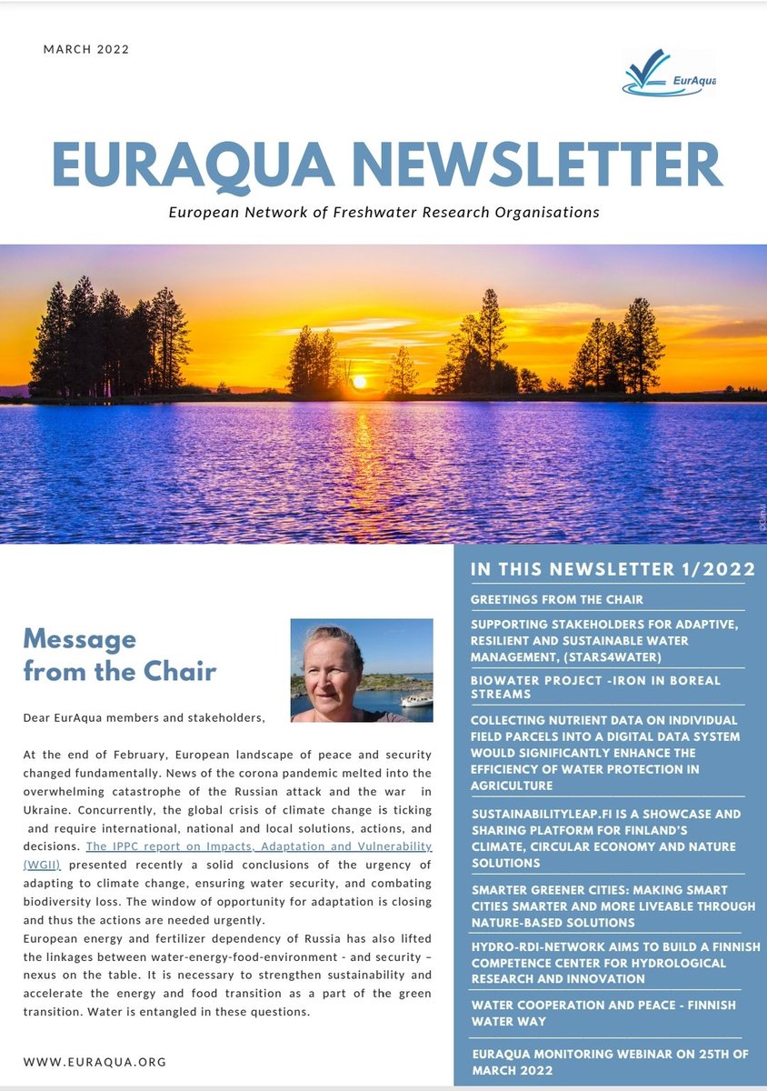 EurAqua has released its third Newsletter! Find news about #sustainable #watermanagement, #greencities, #naturebasedsolutions, #watercooperation and much more. You can find it here: euraqua.org/download/18.36…
