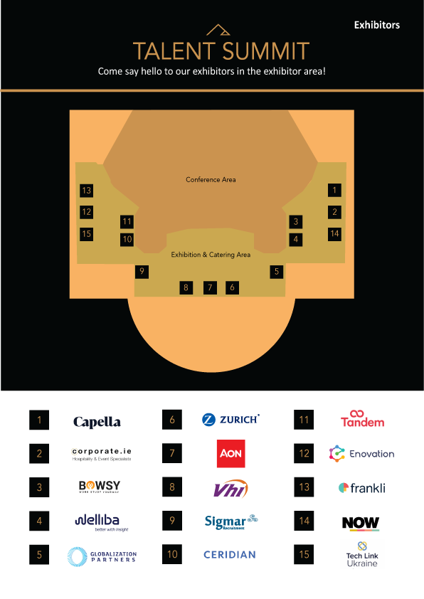 Lunch Time at #TalentSummit. Drop by and say hello to our lovely exhibitors <a href="/CapellaWS/">Capella Workplace Solutions</a> Corporate.ie <a href="/BowsyOfficial/">Bowsy</a> <a href="/welliba/">Welliba</a> @GlobalPeo <a href="/Zurich_Irl/">Zurich Ireland🇮🇪</a> <a href="/AonIreland/">Aon Ireland</a> <a href="/SigmarIrl/">Sigmar Recruitment</a> <a href="/Ceridian/">Ceridian</a> <a href="/ourtandem/">Our Tandem</a> <a href="/EnovationIRE/">Enovation</a> <a href="/franklihq/">frankli</a> <a href="/nowgroup/">The NOW Group</a> <a href="/NOW_Group/">NOW Group</a>  techlinkukraine.org
