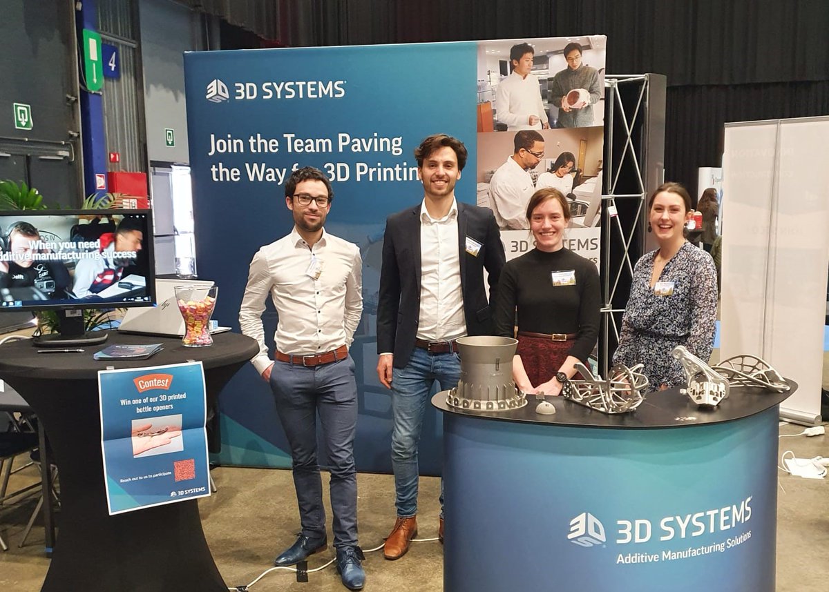 3dsystems's tweet photo. Recently, members of the Leuven, Belgium team attended the Engineering Job Fair at the University of Leuven.
We are hiring globally! Visit our careers page to see all of our current open opportunities. https://t.co/6OLvKFdDQx
#3DSystemsLife #3DSystems #3Dprinting https://t.co/sYNvdAE84y
