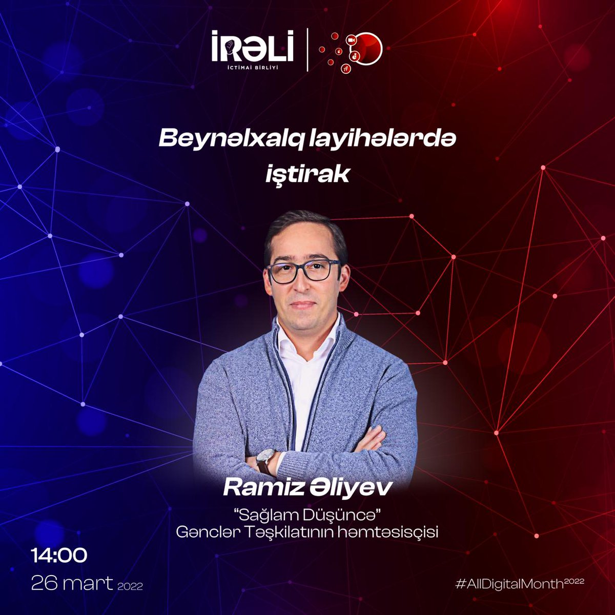 🧑‍💻 Dear youngsters, we continue our online #meeting|s as part of the #Digital Month!

🗣 Read more about our next meeting on "Participation in International #Project|s": bit.ly/Internprojects 

#RəqəmsalAy #AllDigitalMonth #ireli2022