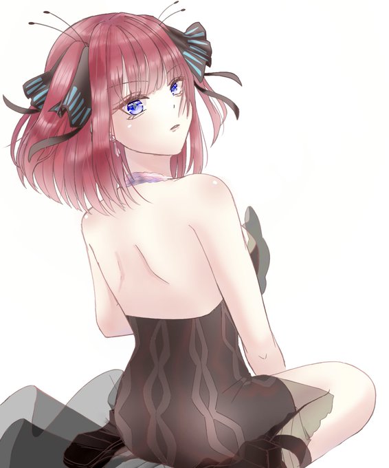 くらん✏️さんがTwitterに投稿した中野二乃(五等分の花嫁)のイラスト。