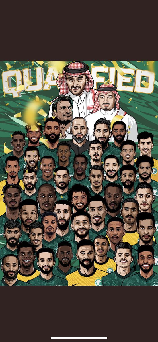 Congratulations to the Saudi national football team for qualifying for the World Cup in Qatar 2022👏⚽️👏