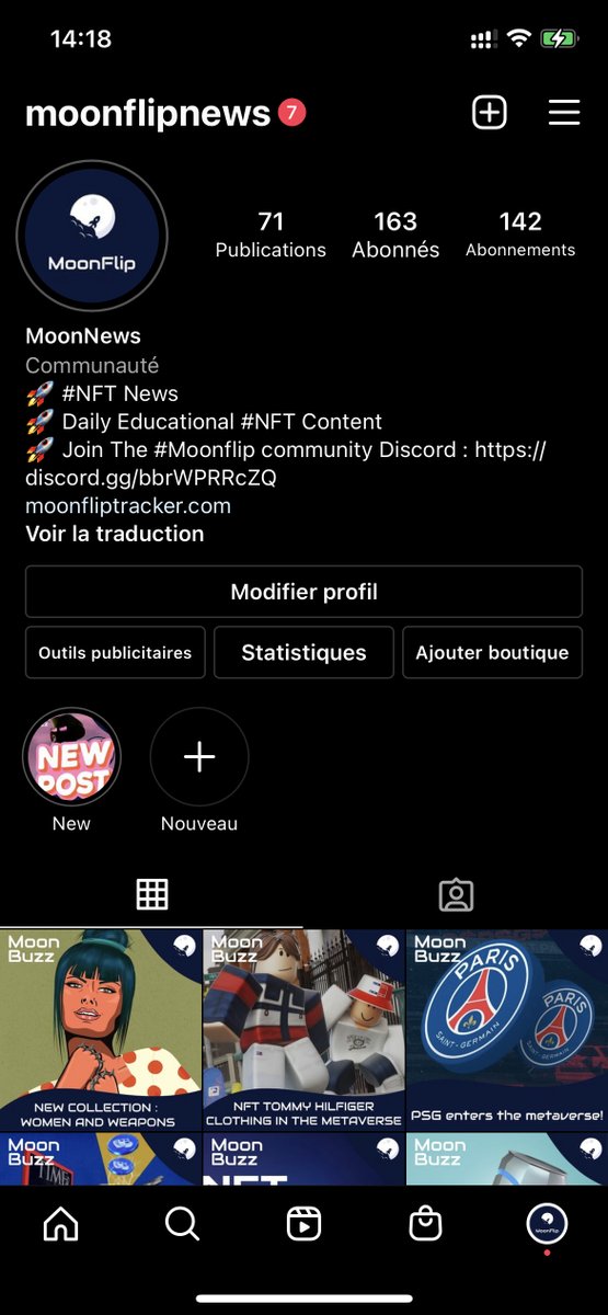 Hi Mooner's, 

Don't forget to follow us on instagram if you want to be aware of the latest news on the nft planet! 

instagram.com/moonflipnews/

#NFTProject #BAYC #Azuki #MutantApeYachtClub #cryptopunks #Muri #WorldOfWomen #Doodles #Meebits #CoolCats #Rtfkt