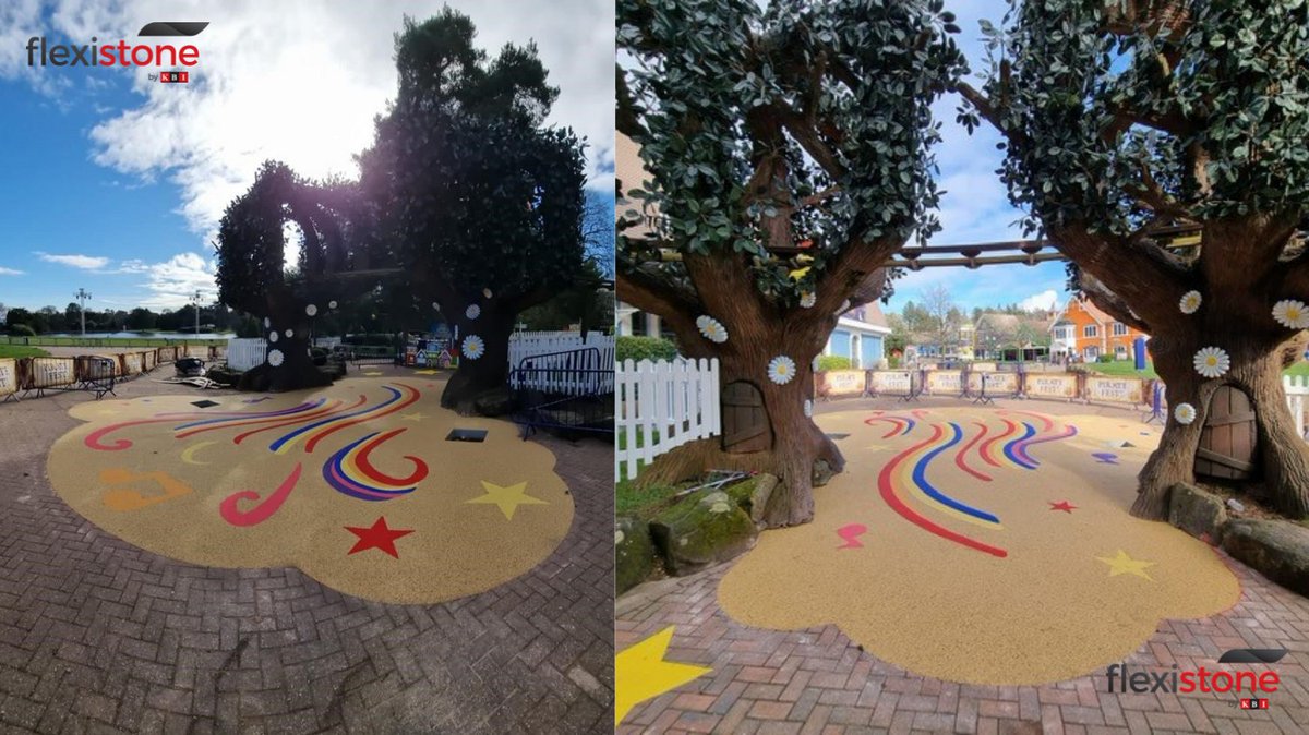 Flexipave's tweet photo. Excellent installation from our strategic partner @spektra_surfacing_speclist at Alton Towers for CBeebies Land.
Flexistone & Flexiglass product, all open ready to use.
Another happy customer
#decorativesurfacing #flexistone #flexiglass #colourful #happy https://t.co/QGNvUmSAeM