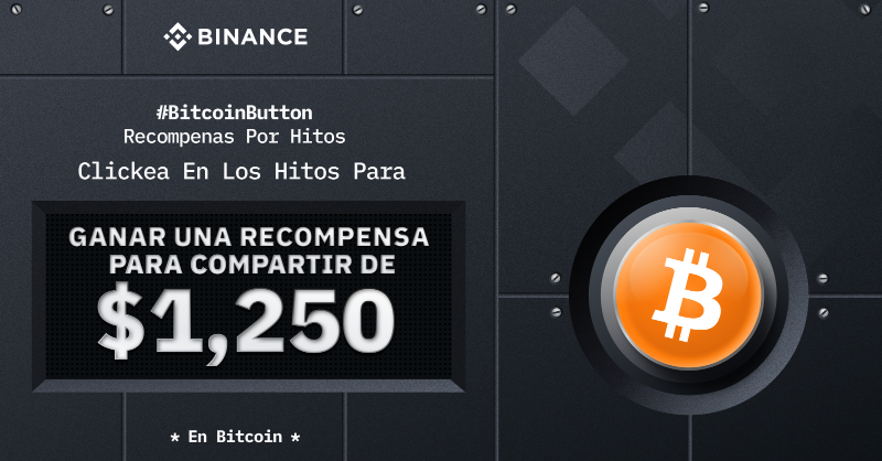 BinanceLATAM's tweet photo. 🚀 Más chances de ganar con el #BitcoinButton 🎁

Recompensas por hitos: ¡Gana una parte de 1,250 USD en BTC!