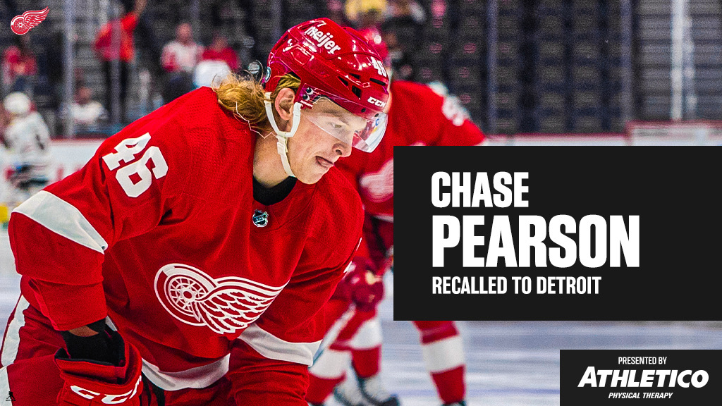 UPDATE: The Detroit #RedWings today recalled center Chase Pearson from the AHL’s Grand Rapids Griffins.
