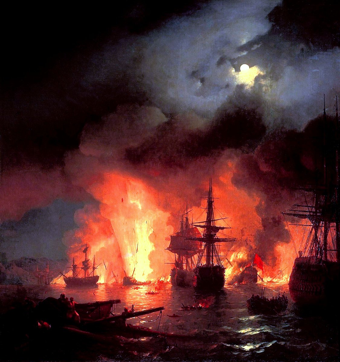 aivazovski_art's tweet photo. Battle of Cesme at Night, 1848 #romanticism #ivanaivazovsky https://t.co/C3nac05ULE