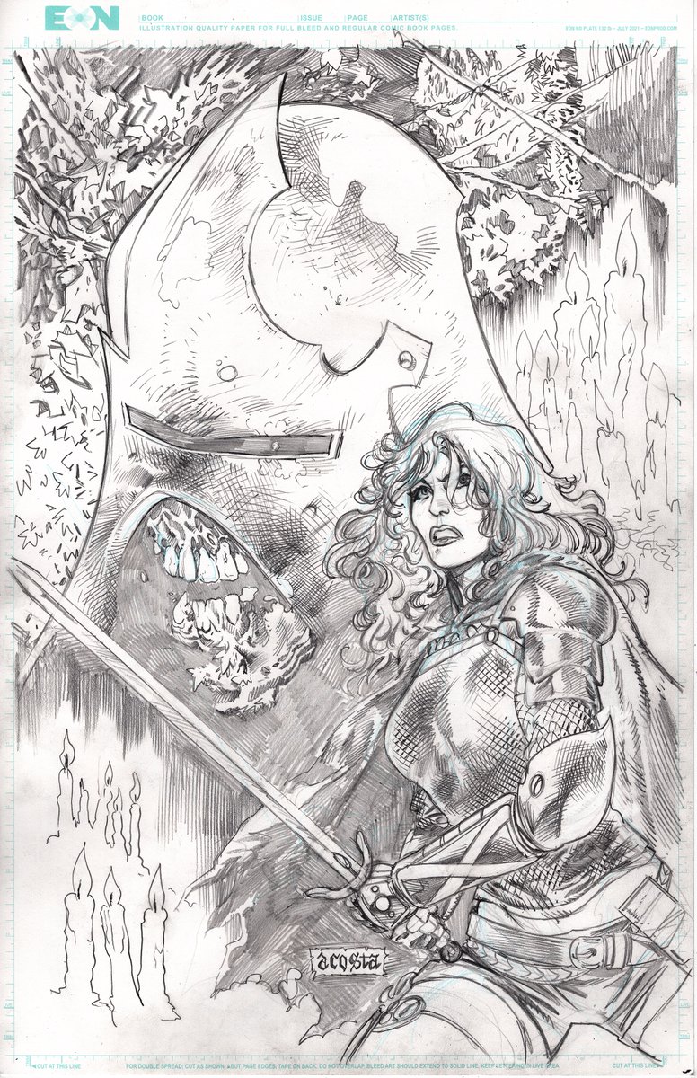 davedrawsgood's tweet photo. Pencils for my IMMORTAL RED SONJA #1 cover. #Comics #ComicAt #RedSonja https://t.co/ct3fn3mva4